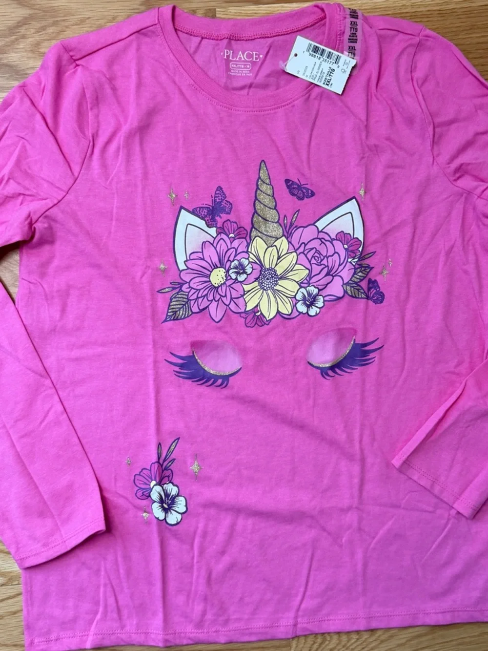 The Children's Place Pink Unicorn Floral Long Sleeve Tee | NWT!